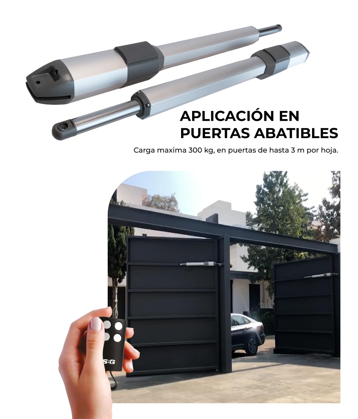 PISTONES SEG PIVUS 300 3 MTS 300 KG 2 HOJAS