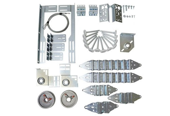 KIT DE HERRAJES PORTON ASCENDENTE 5 SECCIONES 250 KG Y HASTA 2.4 MTS DE ALTURA